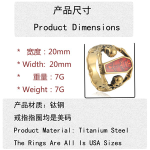 Anillo de Calavera Plateado para Hombre, Estilo Punk, Diseño Geométrico, Engaste de Bisel, Joyería de Regalo 24039 - Product Image 3