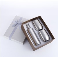 Gobelet scintillant de 25oz 17oz et 2 bouteilles de vin isotherme en acier inoxydable, pour mariage, saint-valentin, avec logo personnalisé, à paillettes