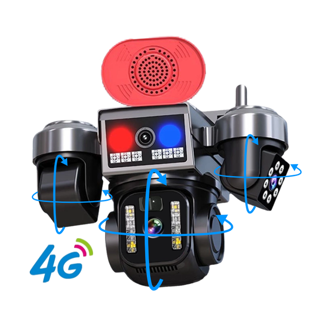 V380Pro 4 Lens WiFi IP Camera Panoramic 360 Smart Wireless Security with Motion Detection for Home Solar CCTV