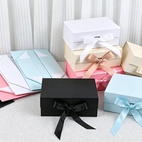 Boîte cadeau en carton pliable magnétique avec ruban, personnalisée, de luxe, avec estampage à chaud, finition mate, chocolat