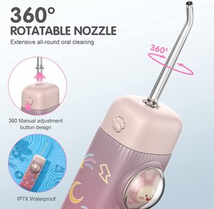 Irrigador Bucal para Niños, Irrigador <span class=keywords><strong>Dental</strong></span> Inalámbrico para Niños y Aparatos Ortodóncicos, Irrigador <span class=keywords><strong>Dental</strong></span> de Agua para la Limpieza de los Dientes de los Niños - Product Image 3
