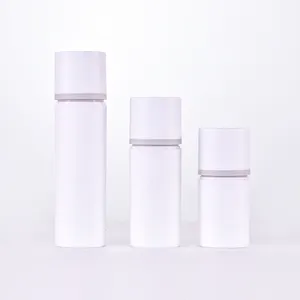 Luxe 20Ml 30Ml 50Ml Aangepaste Acryl Vacuüm Lotion Flessen Met Witte Pompen Voor Cosmetische Verpakking
