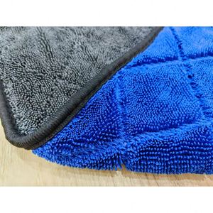 En gros, Chiffon de lavage et serviette absorbante en microfibre polaire corail de polyester épaissie, double face tressée, spécial voiture - Product Image 3