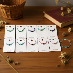 Braccialetto con Occhielli e Corda in Acciaio Inossidabile, Gioiello Artigianale Unisex Stile Bohémien - Product Image 3