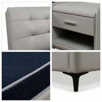 Lit moderne de luxe en cuir véritable, lit à ressorts pleine grandeur, cadre de lit écologique et durable, garantie de 10 ans
