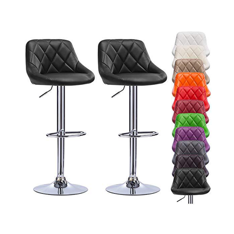 Cheap price bar stools and restaurant chair sets kitchen chair black pu leather swivel bar stools