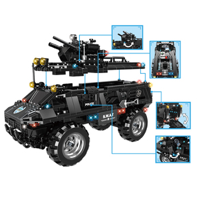 WOMA TOY Wholesale Custom 2 in 1 Swat Corps Robot Car plastica piccoli mattoni Building Block Anti <span class=keywords><strong>Riot</strong></span> Set di veicoli blindati - Product Image 4