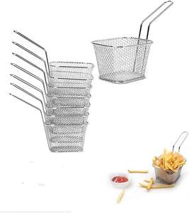 Cesta Cuadrada Mini de Acero Inoxidable para Papas Fritas, Cesta Coladora para Snacks de Restaurante, Dim Sum Americano, Venta al por Mayor - Product Image 6