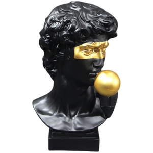Venta al por mayor artes y artesanías escultura figura David cabeza sala de estar decoración Hotel red <span class=keywords><strong>tarjeta</strong></span> perforada <span class=keywords><strong>roja</strong></span> decoración belleza Chen - Product Image 6