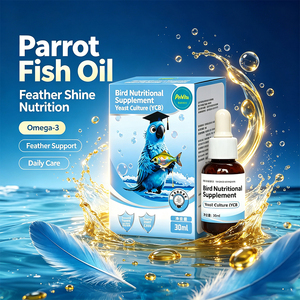 Gotas de Aceite de Pescado Exótico para Mascotas, Salud de la Piel, Apoyo Articular, Inmunidad, Suplemento de Vitaminas A, D3, E y Taurina para Aves y Reptiles, 30 ml - Product Image 1