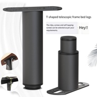 Pieds de support de cadre de lit en fer extensible en forme de T réglables pour le matériel de jambe de meubles de cuisine de salon