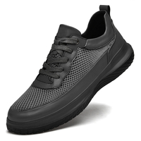 Chaussures habillées Oxford pour hommes de qualité supérieure, en cuir durable avec doublure en maille, style décontracté noir pour l'été, idéales pour la marche et les affaires.