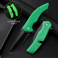 Brighten Rescue Manche Lumineux Fluorescent Couteaux Pliants Couteau De Poche De Survie Tactique