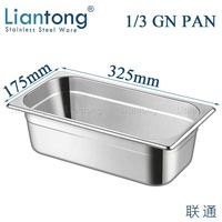 Plateau de service Gastronorm GN en acier inoxydable de style européen pour buffet, toutes tailles, pour l'hôtellerie