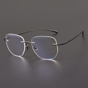 XW1816 高級ダイヤモンドフェイスシェイプチタンフレームレス老眼鏡 おしゃれなスクエアフレームメガネ 男女兼用 - Product Image 2