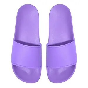 Nuovo Design la maggior parte della moda lady suola in gomma sandalo scorrevole Pvc Oem logo pantofola scorrevole viola per sandali da donna