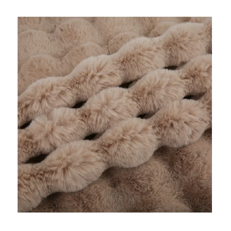 Preço de atacado tecido pesado para cobertor de coelho falso macio e macio, cor gradiente de pelúcia macia e quente de inverno, tecido macio e fofo para roupas/