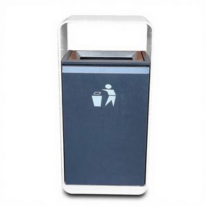 Poubelle de rangement ronde classique en acier inoxydable, écologique, gain de place, argent/gris, certifiée ISO9001 - Product Image 1