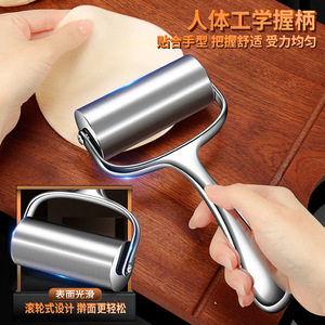 ไม้คลึงแป้งสแตนเลส 304 แบบลูกกลิ้ง เกรดอาหารสำหรับใช้ในครัวเรือน สำหรับทำแป้งอบ ไม่ติดกระทะ สีเงิน - Product Image 4