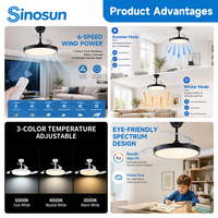 Ventilador de Techo Inteligente LED Invisible con Control Remoto Ajustable de 6 Velocidades y 42 Pulgadas, Excelente para Dormitorios Modernos, OEM/ODM