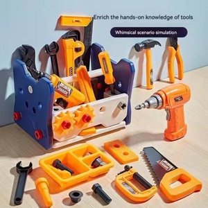 Kids Pretend Play Toddler Gear Drill Screw Nuts Table 2 in One Diy High Quality Plastic Construction Tool Toys - Product Image 6