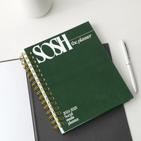 Vente en gros, impression personnalisée, couverture rigide, planificateur en spirale, planificateur de médias sociaux, agenda, carnets de notes