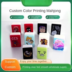 Juego de Fichas de Mahjong Americanas de Acrílico 160P con Estampado Personalizado de Moda, con Bolsa, Fichas de Mahjong con Grabado Transparente, Regalos de Mahjong - Product Image 5