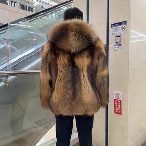 <span class=keywords><strong>Cappotto</strong></span> Invernale da <span class=keywords><strong>Uomo</strong></span> con Cappuccio in Vera <span class=keywords><strong>Pelliccia</strong></span> di Procione, Taglie Grandi USA, Servizio OEM Personalizzato - Product Image 5