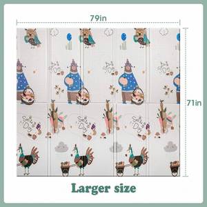 Tapis pour bébés et enfants, pliable, doux et lavable, organisateur de jouets, tapis de jeu pour enfants - Product Image 5