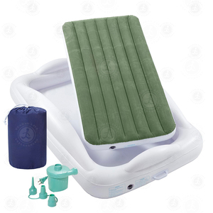 Venta al por mayor cama de viaje inflable plegable para bebé bomba de aire eléctrica colchón inflable para niños pequeños con almohada para acampar viajes en coche - Product Image 3