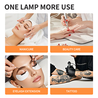 Lampe LED de sol pliable à double tête en demi-lune pour soins du visage, idéale pour les salons de tatouage, de maquillage des sourcils, de manucure et de soins des cils
