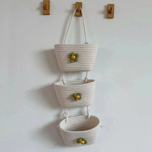 Panier suspendu en corde de coton tissée, organisateur mural pour sous-vêtements, chaussettes et articles divers - Product Image 2