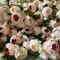 Vente chaude Bouquet De Pivoine Européenne 13 Têtes Pivoines Fleur Artificielle Décor De Mariage Soie Real Touch Grandes Pivoines Rouges