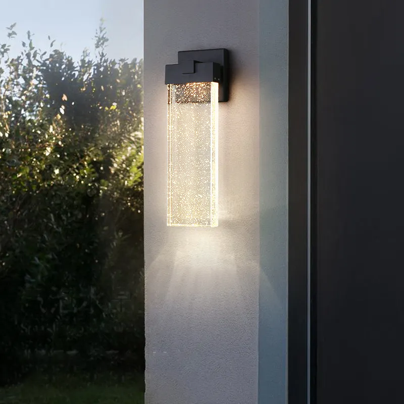 Simple outdoor waterproof IP65 corridor light decoration garden villa crystal LED wall light