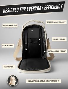 Sac de sport magnétique noir imperméable en Oxford 900D avec compartiment pour bouteille d'eau, organisateur d'accessoires de sport, sacoche bandoulière - Product Image 4