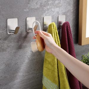 Crochets adhésifs <span class=keywords><strong>pour</strong></span> serviettes en acier inoxydable 304, crochets de douche <span class=keywords><strong>pour</strong></span> salle de bain et cuisine, sans perçage <span class=keywords><strong>pour</strong></span> accrocher serviettes, peignoirs, manteaux - Product Image 2
