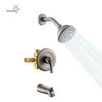 Ensemble de robinet de douche avec bec de baignoire Chrome Salle de bain Mélangeur de pluie Système de douche