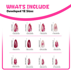 <span class=keywords><strong>Uñas</strong></span> Postizas Acrílicas 3D de Alta Calidad con Flores de Cristal, 24 Piezas, Cobertura Completa, Color Rosa Romántico, Venta al por Mayor, Logotipo Personalizado - Product Image 6
