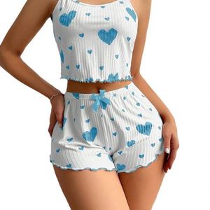 Short camisole imprimé surdimensionné en forme de cœur Vêtements de sommeil et de salon pour femmes enceintes et adultes - Product Image 1