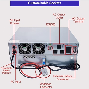 Sistema di Alimentazione <span class=keywords><strong>UPS</strong></span> <span class=keywords><strong>Online</strong></span> a Doppia Conversione con Onda Sinusoidale Pura <span class=keywords><strong>3KVA</strong></span> Monofase ad Alta Frequenza per Montaggio su Rack - Product Image 4