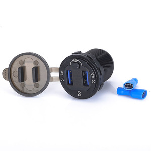 Vỏ Chống Nước Loại Cảm Ứng Mới Ổ Cắm USB QC3.0 2.4A Cổng Kép Với Vôn Kế Kỹ Thuật Số - Product Image 1