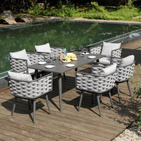 Ensemble de jardin moderne minimaliste, canapé d'extérieur, table basse, combinaison pour villa, cour, rotin, mobile, amovible, lavable