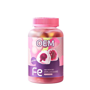 OEM Özel Etiketli Yüksek Demir İçeren Kırmızı Üzüm Suyu Jelibonları Besin Takviyesi Çiğnenebilir Vitamin Şekeri Orta Yaşlı ve Yaşlılar İçin Helal Sertifikalı - Product Image 1