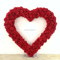 Arche de fleurs artificielles en forme de cœur blanche personnalisée, cadre métallique, arche florale pour mariage, toile de fond pour événement, fête, décoration de scène
