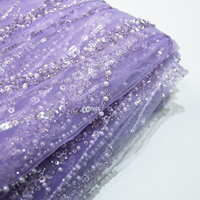 Tissu en dentelle extensible soluble dans l'eau avec strass, broderie de mariée, paillettes, tulle, maille pour robes de mariée et robes de soirée