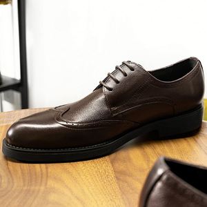Chaussures Oxford pour hommes en cuir véritable, faites à la main, de haute qualité, respirantes, pour mariage, fête, bureau, chaussures décontractées pour hommes - Product Image 4