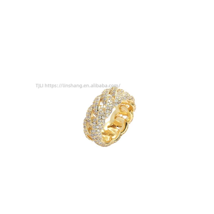 Hip Hop Cuban <b>Ring</b> Men's, Full of Zirconium Personality Women's <b>Couple</b> <b>Ring</b> - Product Image 4