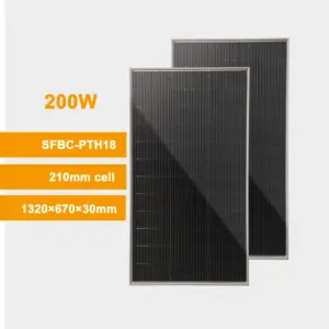 Sonnen kollektoren 200w Bificial Solar panel Kleine Halb schnitt zelle 210MM Mono kristalline 200Wp Akzeptable OEM Bestellen Sie 25 Jahre Garantie