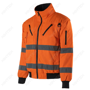 Chaqueta de Piloto de Alta Visibilidad para Trabajadores de la Construcción con Franjas Reflectantes, Ropa de Trabajo de Seguridad para Exteriores - Product Image 2