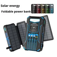 Banque d'alimentation solaire transfrontalière à trois volets 20000 mAh, coque pliable, portable d'extérieur, grande capacité, sortie USB-A, alimentation mobile